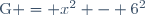 \text{G} = x^2 - 6^2
