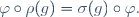 \varphi\circ\rho(g)=\sigma(g)\circ\varphi.