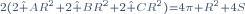 ^{2(2\hat AR^2+2\hat BR^2+2\hat CR^2)=4\pi R^2+4S}