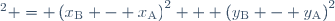 ^2 = \left(x_{\text{B}} - x_{\text{A}}\right)^2 + \left(y_{\text{B}} - y_{\text{A}}\right)^2
