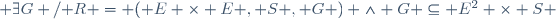  \exists\ G /\ \mathcal R = ( E \times E , S , G ) \wedge G \subseteq E^2 \times S \,