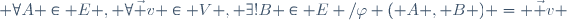  \forall\ A \in E , \forall\ \vec v \in V , \exists!\ B \in E /\ \ \varphi ( A , B ) = \vec v \,