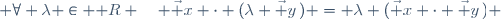 \forall (\vec x, \vec y\,) \in E^2 \; \forall \lambda \in \mathbb R \quad \vec x \cdot (\lambda \vec y\,) = \lambda (\vec x \cdot \vec y\,) 