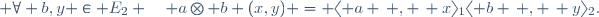 \forall a,x \in E_1 \; \forall b,y \in E_2 \quad a\otimes b (x,y) = \langle a \, , \, x\rangle_1\langle b \, , \, y\rangle_2.