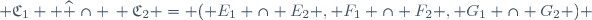  \mathfrak{C}_1  \widehat \cap \, \mathfrak{C}_2 = ( E_1 \cap E_2 , F_1 \cap F_2 , G_1 \cap G_2 ) 