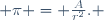  \pi = \frac{A}{r^2}. 