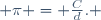  \pi = \frac{C}{d}. 