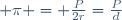  \pi = \frac{P}{2r}=\frac{P}{d}
