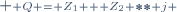 \scriptstyle Q = Z_1 + Z_2 ** j 