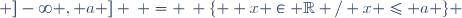  ]-\infty , a ] \: = \: \lbrace  x \in \mathbb{R} / x \leq a \rbrace 