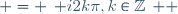 \begin{align}
 \operatorname{Ker}(f) & = \left\{ i2k\pi,\ k\in\Z\right\} \\
 & = 2i\pi\Z \\
\end{align}