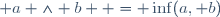  a \wedge b  = \inf(a, b)
