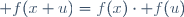  f(x+u)=f(x)\cdot f(u)