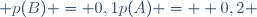 p(A) =  0,2 ; p(B) = 0,1