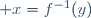  x=f^{-1}(y)