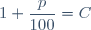1+\dfrac{p}{100}=C