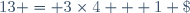 13 = 3\times4 + 1 \;\Rightarrow \; \frac {30}{13} = {\color{Red}2} + \frac 1{\frac {3\times 4 + 1 }4} = {\color{Red}2} + \frac 1{{\color{Red}3} + \frac 1{\color{Red}4}}= [2,3,4]