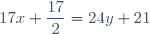 17x+\dfrac{17}{2}=24y+21