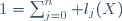 1=\sum_{j=0}^{n} l_j(X)