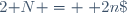 2\mathbb N = \{ 2n\;;\; n\in \N\}
