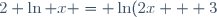 2 \ln x = \ln(2x + 3)