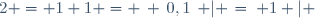 2 = 1+1 = \left\{ \left\{0,1\right\} | \right\}=\left\{ 1 | \right\}