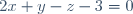 2x+y-z-3=0