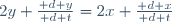 2y \frac{{\mathrm d} y}{{\mathrm d} t}=2x \frac{{\mathrm d} x}{{\mathrm d} t}