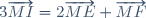 3\overrightarrow{MI}=2\overrightarrow{ME}+\overrightarrow{MF}