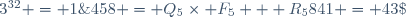3^{32} = 1\;853\;020\;188\;851\;841 = 43\;1439\times F_5 + 3\;793\;201\;458 = Q_5\times F_5 + R_5