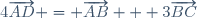 4\overrightarrow{AD} = \overrightarrow{AB} + 3\overrightarrow{BC}