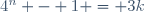 4^n - 1 = 3k