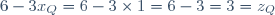 6-3x_Q=6-3\times1=6-3=3=z_Q