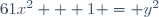 61x^2 + 1 = y^2\,