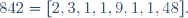 \frac{15\;625}{6\;842}=[2,3,1,1,9,1,1,48].