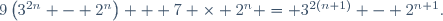 9\left(3^{2n} - 2^n\right) + 7 \times 2^n = 3^{2(n+1)} - 2^{n+1}.
