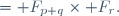 \begin{align}\mathcal F_p\mathcal F_{q+r}-(-1)^r\mathcal F_{p-r}\mathcal F_q&=\frac15\left((\varphi^p+(-1)^{p+1}\varphi^{-p})(\varphi^{q+r}+(-1)^{q+r+1}\varphi^{-q-r})+(-1)^{r+1}(\varphi^{p-r}+(-1)^{p-r+1}\varphi^{r-p})(\varphi^q+(-1)^{q+1}\varphi^{-q})\right)\\&=\frac15\left(\varphi^{p+q+r}+(-1)^{p+q+r}\varphi^{-p-q-r}+(-1)^{r+1}\varphi^{p+q-r}+(-1)^{p+q+1}\varphi^{r-p-q}\right)\\&=\frac{\varphi^{p+q}-(-1)^{p+q}\varphi^{-p-q}}{\sqrt5}\times\frac{\varphi^r-(-1)^r\varphi^{-r}}{\sqrt5}\\&=\mathcal F_{p+q}\times\mathcal F_r.\end{align}