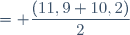 = \dfrac{(11,9+10,2)}{2}
