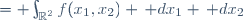 \begin{array}{rl}
1
&= \int_{\R^2}f(x_1,x_2) \, dx_1 \, dx_2\\
&=\left(\int g_1(x_1)\, dx_1\right) \, \left(\int g_2(x_2) \, dx_2\right)
\end{array}
