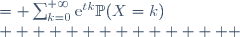 
\begin{align}
M_{X}(t)       &= \sum_{k=0}^{+\infty}\mathrm{e}^{tk}\mathbb{P}(X=k)\\
               &= \sum_{k=0}^{+\infty}\mathrm{e}^{tk}\frac{\lambda^{k}}{k!}\,\mathrm{e}^{-\lambda}\\
               &= \mathrm{e}^{-\lambda} \sum_{k=0}^{+\infty} \frac{(\lambda\, \mathrm{e}^{t})^{k}}{k!}\\
               &= \mathrm{e}^{-\lambda} \mathrm{e}^{\lambda\, \mathrm{e}^{t}} \qquad \qquad \text{ car } \exp(x) = \sum_{n = 0}^{+\infty} {x^n \over n!}\\
               &= \mathrm{e}^{\lambda(\mathrm{e}^{t}-1)}
\end{align}