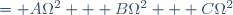 
\begin{align}
3 R^2 &= A\Omega^2 + B\Omega^2 + C\Omega^2\\
&= \left(\overrightarrow {AG} + \overrightarrow {G\Omega}\right)^2 + \left(\overrightarrow {BG} + \overrightarrow {G\Omega}\right)^2 + \left(\overrightarrow {CG} + \overrightarrow {G\Omega}\right)^2\\
&= AG^2 + BG^2 + CG^2 + 3 G\Omega^2 + 2 \left(\overrightarrow {AG} + \overrightarrow {BG} + \overrightarrow {CG}\right) \cdot \overrightarrow {G\Omega}\\
&= AG^2 + BG^2 + CG^2 + 3 G\Omega^2.\\
\end{align}
