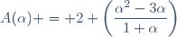 A(\alpha) = 2 \left(\dfrac{\alpha^2-3\alpha}{1+\alpha}\right)