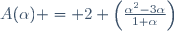 A(\alpha) = 2 \left(\frac{\alpha^2-3\alpha}{1+\alpha}\right)