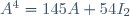 A^4=145A+54I_2