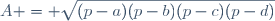 A = \sqrt{(p-a)(p-b)(p-c)(p-d)}