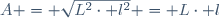 A = \sqrt{L^2\cdot l^2} = L\cdot l\,