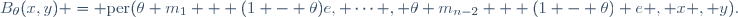 B_{\theta}(x,y) = \text{per}(\theta m_1 + (1 - \theta)e, \cdots , \theta m_{n-2} + (1 - \theta) e , x , y).