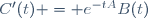 C'(t) = e^{-tA}B(t)