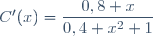 C'(x)=\dfrac{0,8 x}{0,4 x^2+1}