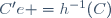 C'e =h^{-1}(C)